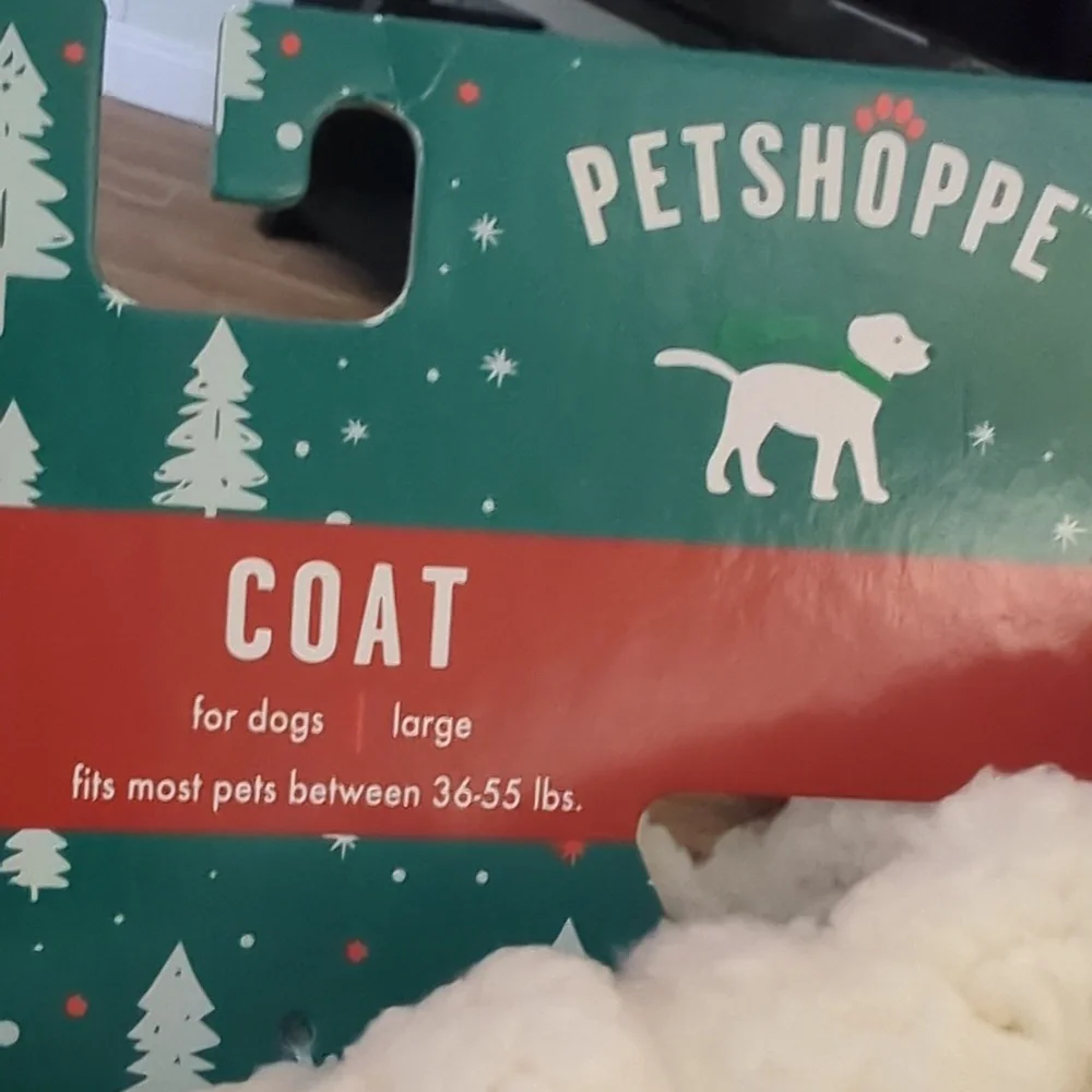 NWT PETSHOPPE Hooded Fleece Fur Coat, Large, 33-55 pds Plaid/Brown